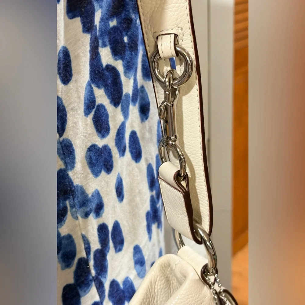 Coach Cream Leather Crossbody Bag with Silver Buckles - Picture 9 of 14